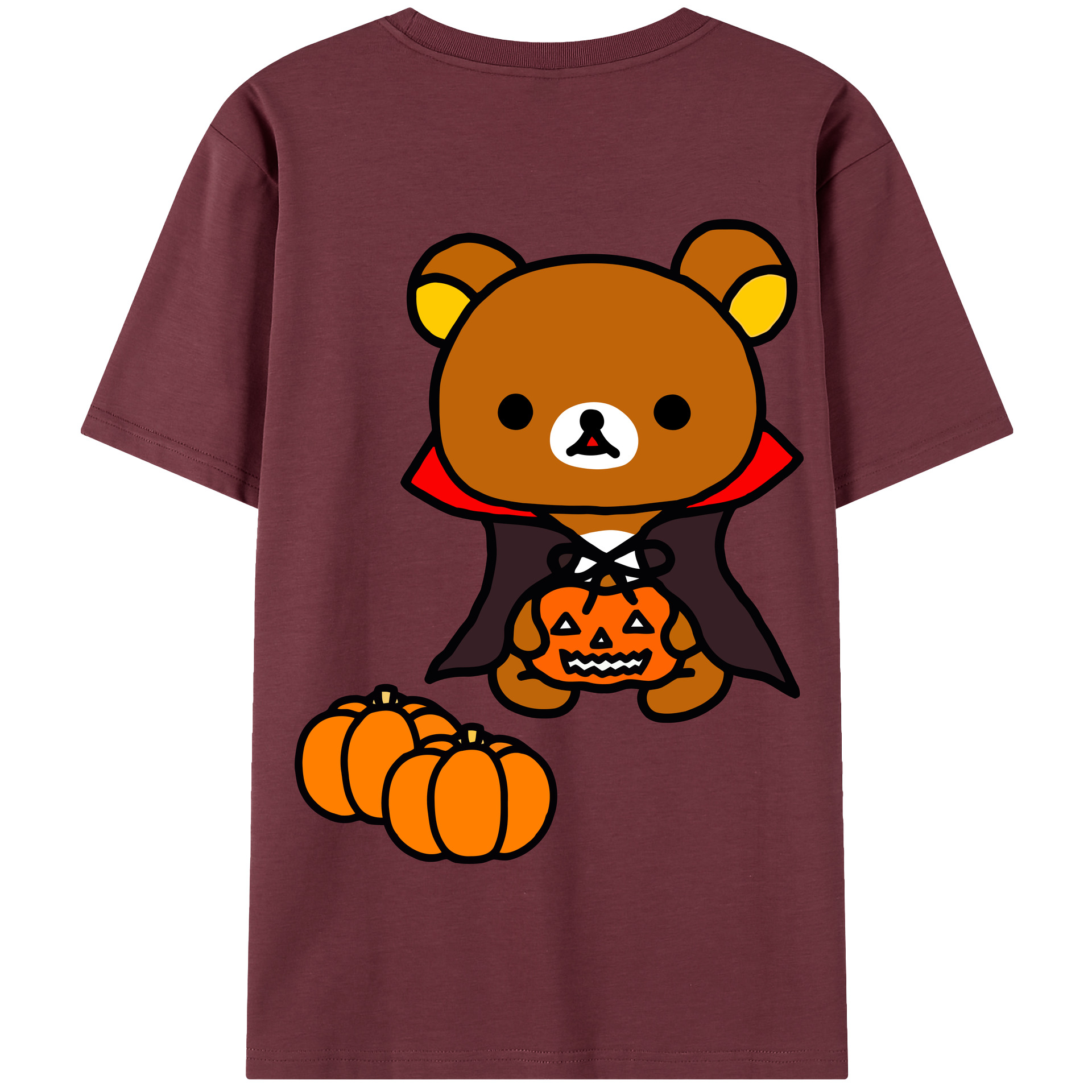 （画像用） リラックマ リラックマ キイロイトリ Rilakkuma Korilakkuma Kiiroitori 綿100％半袖Tシャツ（背面プリント）